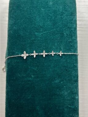 Sterling Silver CZ Flower Bracelet